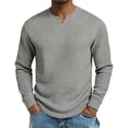 thumbnail image 2 of Kakii Men’s Waffle Henley Shirts, Long Sleeve Button Tops Casual Basic T-Shirts Lightweight Knit Pullover, 2 of 6
