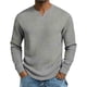 thumbnail image 2 of Ceisia Men's Summer Casual Solid Color V-Neck Long Sleeve Top - Comfortable Daily Outdoor Wear Gift, 2 of 6