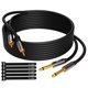 thumbnail image 1 of Cable de audio doble de 7,6 m TS de 1/4 pulgadas a 2 RCA OFC, 1 of 5