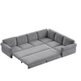 thumbnail image 7 of CKEASEAN 118" L-Shaped Sleeper Sofa Bed, Chenille Convertible Pull Out Couch with Nailhead Trim, 6-Seater Upholstered Sectional Sofa Couch for Living Room/Apartment, 7 of 7