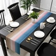 thumbnail image 3 of Blue Pink Brown Ombre Table Runner 48 Inches Long, Vintage Farmhouse Wooden Kitchen Coffee Dining Table Decoration for Home Party Birthday Wedding Home Decor 13x48 Inches, 3 of 8