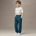 thumbnail image 6 of QATAINLAV Kids High Waisted Joggers Pants with Pockets Solid Casual Elastic Waist Workout Sweatpants Back to School Clothes Light Blue, 6 of 10