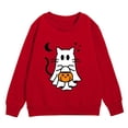 thumbnail image 3 of Weebloom Girls Boys Halloween Sweatshirts Cartoon Print Crewneck Casual Pullover Long Sleeve Tops For Kids Toddler Youth Fall Winter Outfit Sweatshirt Comfy Dailywear,Red, 3 of 3