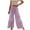 Purple, variant on Fesfesfes Women Pant Fashion Casual High Waist Elastic Waist Drawstring Straps Solid Color Ruffle Wide Leg Long Pants On Sale