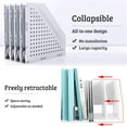 thumbnail image 2 of shiyou-Desktop File Magazine Folder Holder 4 Section Plastic Hollow Documents Foldable Organizer File Cabinet Shelf Frames Dividers Rack Display and Storage (White), 2 of 4