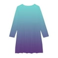 thumbnail image 4 of Delliss Baby Girl Long Sleeve Crew Neck Gradient Stylish Dress Flowy Swing Skirt 4-14 Years, 4 of 4