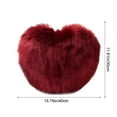 thumbnail image 3 of Kumdkd Wine Faux Wool Heart Shaped Cushion, 15.75x11.81 Inch Long-Pile Plush Throw Cushion for Living Room Sofa, Bedroom Decor, Cute Gift for Girls, Valentine's Day or Christmas Present, 3 of 6