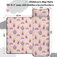 thumbnail image 3 of Princess and Castle Pink Pattern Teens Toddler Nap Mat with Pillow, Sleeping Mat Bag for Preschool Daycare 59"x22", 3 of 3