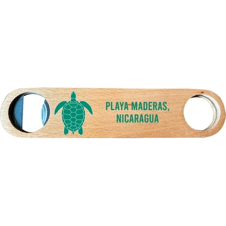 

Playa Maderas Nicaragua Wooden Bottle Opener turtle design