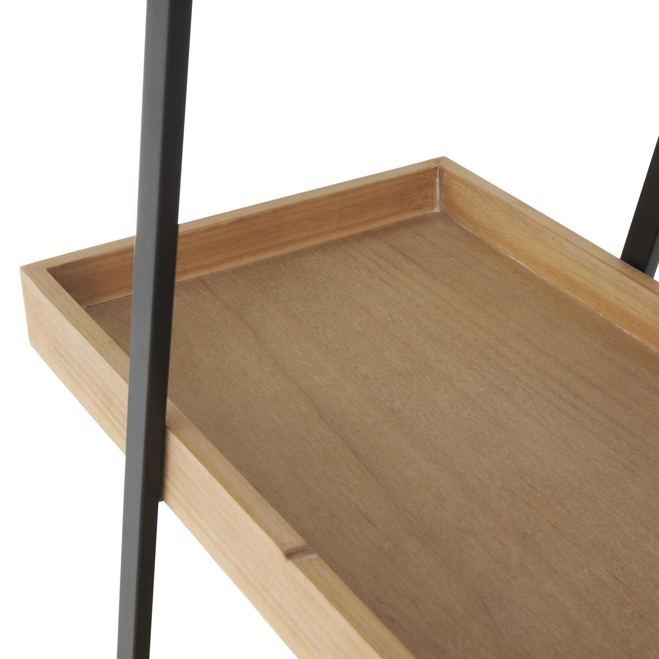 DecMode 42" x 60" Black Metal 3-Tier Shelving Unit with Black Metal Triangle Frame, 1-Piece