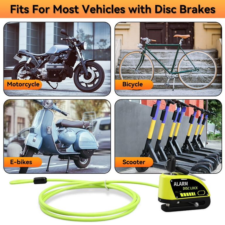 Motorcycle bike hotsell lock with alarm