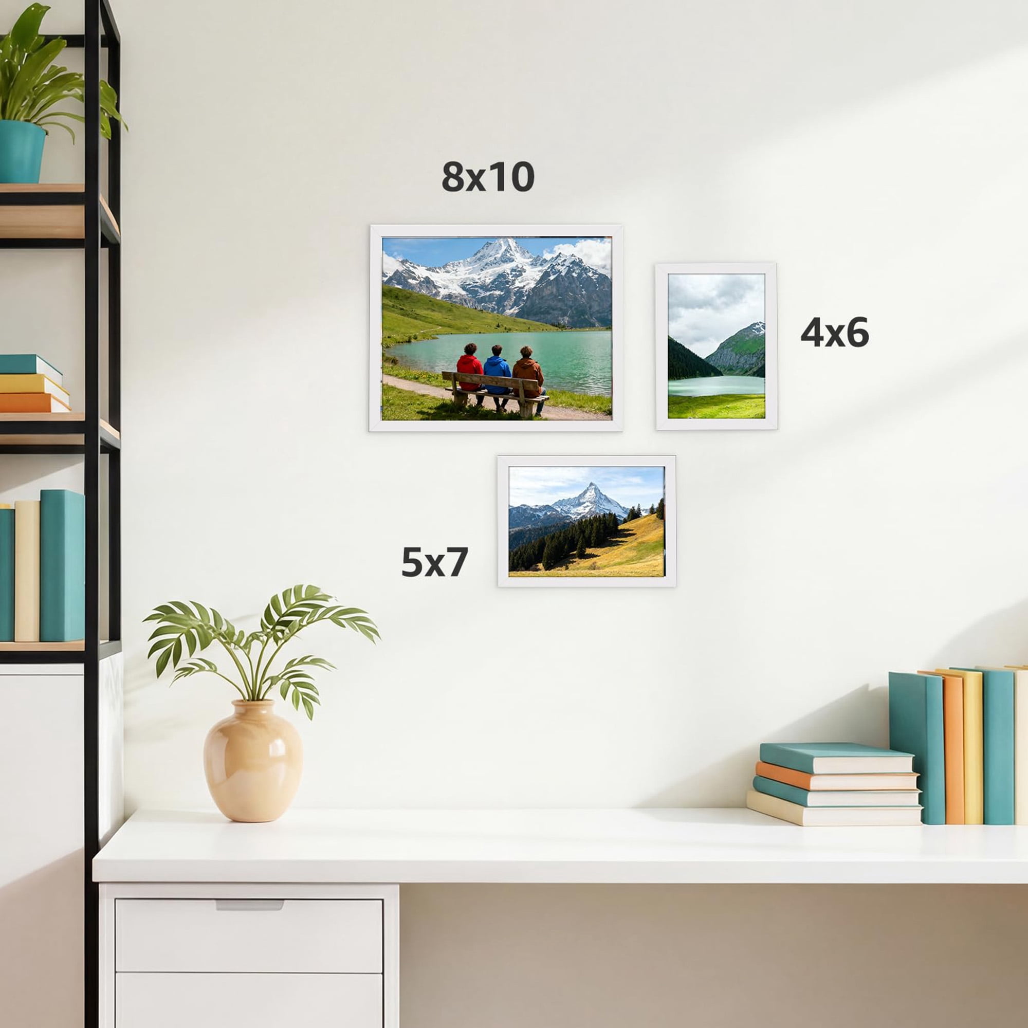 8x10 Picture Frame, Set of 18 Bulk Photo Frames, Gallery Wall Frames, Tabletop Display Frames, Home Office Gallery Picture Hanging Frames, White