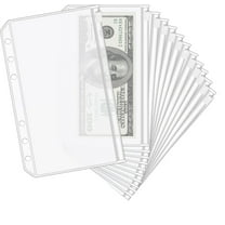 LQQBOX 12 PCS A6 Binder Pockets 6 Holes Zipper Cash Envelopes for Money Saving Binder, Planner Inserts Money Organizer Folder for Cash, Loose Leaf Filling Bags Document Pouch