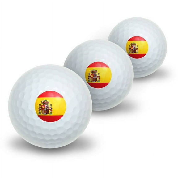 Spanish Flag Novelty Golf Balls, 3pk