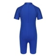 thumbnail image 2 of inlzdz Boys Girls One Piece Rash Guard Swimsuits Short Sleeve Zipper Front Bathing Suit Shorty Wetsuit Blue 16, 2 of 7