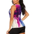 thumbnail image 3 of Gukieu Dual Skulls Colorful Fusion Print Women's Quick-drying Fitness Vest, Round Neck Sleeveless Fitness T-shirt, Suitable for Yoga, Sports-X-Large, 3 of 7
