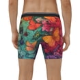 thumbnail image 4 of Cauagu Butterfly Flower Cascade Print Men's Boxer Briefs, Funny & Cute Underwear Elastic Waistband Briefs Ideal Gift for Men,1-Pack, 4 of 7