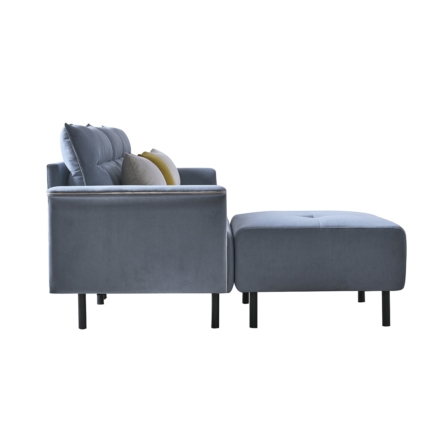 Kepooman Convertible Sectional Sofa Couch, L-Shaped Couch with Ottoman for Living Room, Blue & Grey Kepooman Convertible Sectional Sofa Couch, L-Shaped Couch with Ottoman for Living Room, Blue & Grey