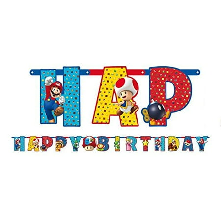 Super Bowl Dynasty Banner - Super Mario Bros Jumbo Letter Banner Kit - Customizable (25 Pieces)