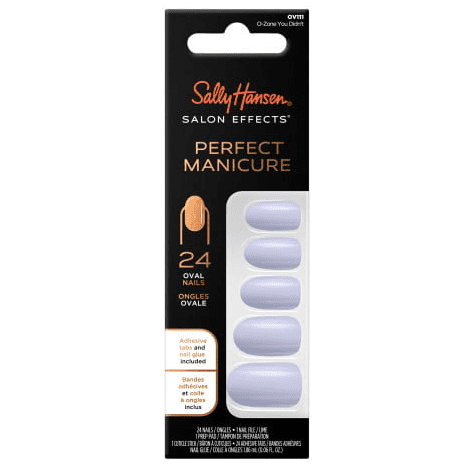 Sally Hansen Perfect Manicure Press On Nail Kit, Oval, O-Zone You Didn't, 24pcs