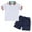White, variant on Huanglei Toddler Boys Short Sleeve Casual Cartoon Prints Tops Holiday Shirts T Shirt Short Pants Suit