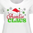 thumbnail image 4 of Inktastic Auntie Claus with Christmas Santa Hat and Snowflakes Women's Plus Size T-Shirt, 4 of 5