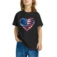 thumbnail image 2 of GERsome 4th of July Patriotic T-Shirts for Girls American Flag Short Sleeve Crewneck Tops USA Flag Stars Stripes Graphic Tee, 3-4 Years, 2 of 4