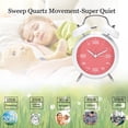 thumbnail image 4 of FloreceBien Reloj despertador con campana para dormitorio y decoración del hogar, bonito reloj despertador para dormitorio de niños, 4 of 5