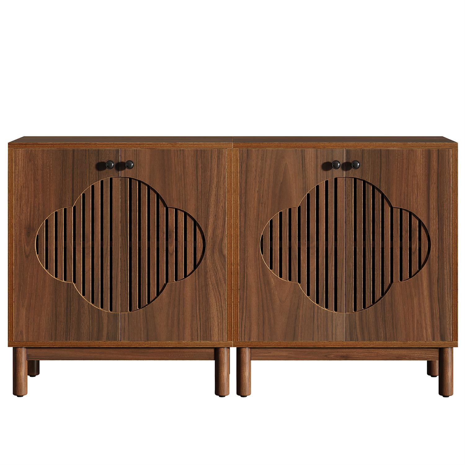 Demi Bonn 55" Mid-Century Modern Wood Buffet, Sleek Storage Cabinet, Kitchen Dining Console, Elegant Console Table, Stylish Sideboard, Brown