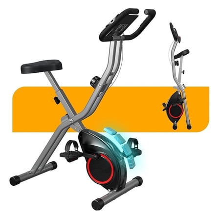 Foldable Exercise Bike for Seniors, Indoor 5 IN 1 Stationary Bike with 16-Level Magnetic Resistance and Tri-Position Ride, 260LBS Capacity, 5.5 LBS Flywheel, Designed for Home Workout 816