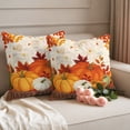 thumbnail image 2 of Orange Pumpkins Fall Outdoor Pillow Covers 20"x20" Set of 2,Waterproof Throw Pillow Covers for Patio Furniture,Thanksgiving Maple Leaf Autumn Retro Decorative Cushion Pillowcases for Garden Sofa, 2 of 9