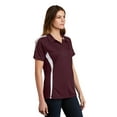 thumbnail image 4 of Sport-Tek Ladies PosiCharge Micro Mesh Colorblock Polo-M (Maroon/ White), 4 of 6