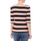 thumbnail image 3 of Camisetas de rayas para mujer Inspire Chic, corte ajustado, mangas de codo, cuello barco, talla XS, rosa y negro, 3 of 7