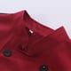 thumbnail image 5 of Chaqueta de chef de manga corta con botones y bolsillos, chaqueta de cocinero, ropa de trabajo de cocina elegante, disfraz de uniforme para restaurante, Hotel, cafetería, cocina, rojo L Methold HA012101-17, 5 of 7