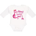 thumbnail image 3 of Inktastic My Aunt Loves Me Girls Long Sleeve Baby Bodysuit, 3 of 5