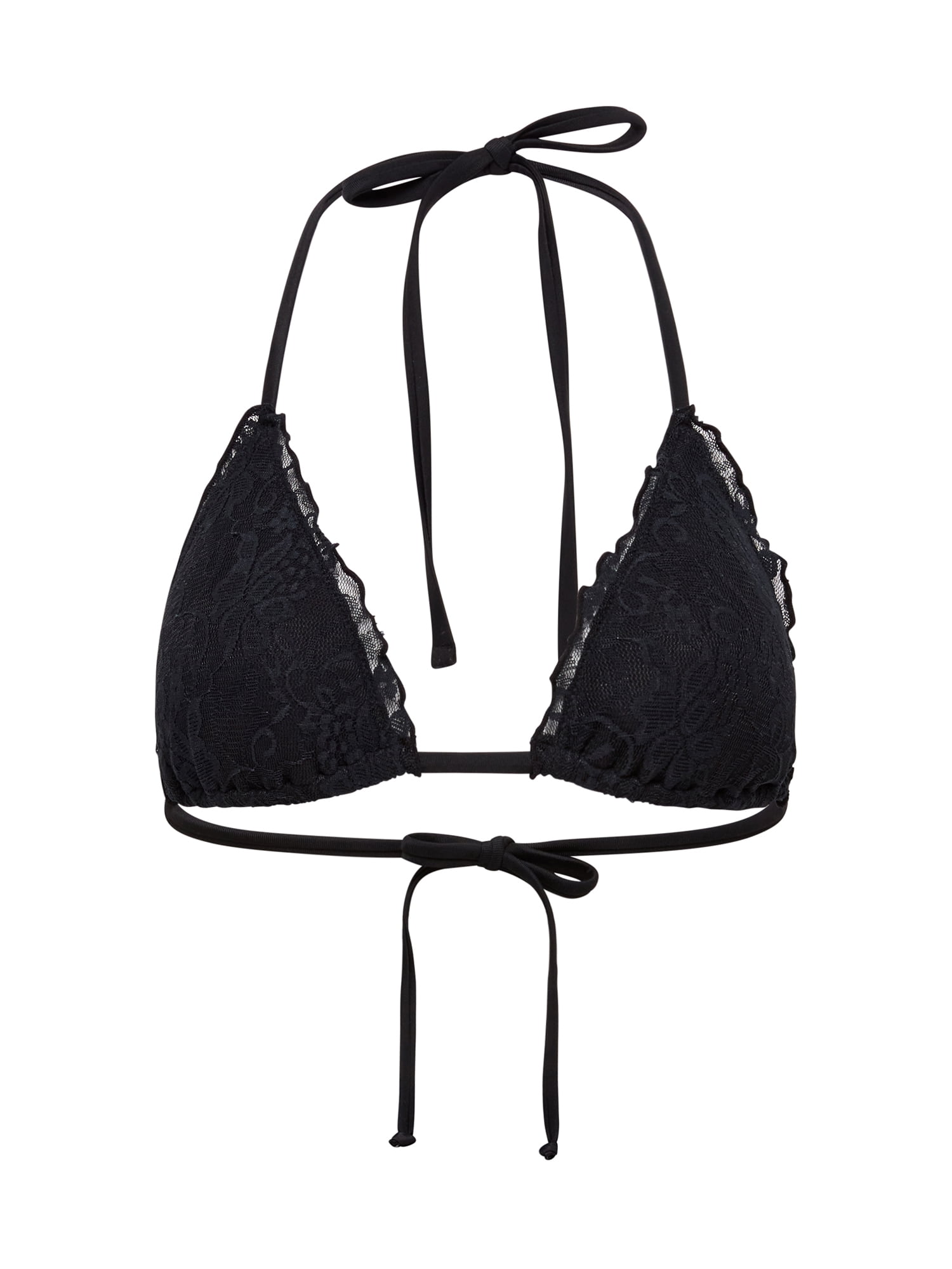 No Boundaries Women's Charmed Lace Lettuce Edge Triangle Top, Sizes XXS-XXL
