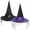 2 Pcs Black / Purple, variant on Zando Witch Hat with Veil Wide Brim Wizard Hats Foldable Large Witches Hats Adult Halloween Costume Accessory Purple