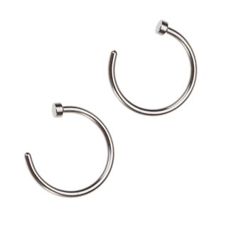 FANSING 20 Gauge Heart Nose Stud – L Shaped Surgical Steel Nose Ring, 6.5mm Wearable Length, Silver