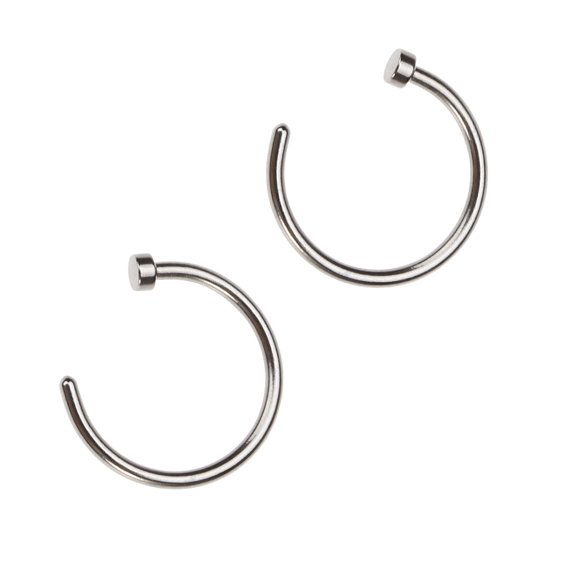 OUNONA Titanium Steel Nose Ring for Wearing C Shaped Open Hoop 10mm Silver Safe Comfortable Daily Jewelry