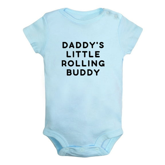Daddy's Little Rolling Buddy Funny Rompers For Babies, Newborn Baby Unisex Bodysuits, Infant Jumpsuits, Toddler 0-12 Months Kids One-Piece Oufits (Blue, 6-12 Months)