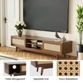 thumbnail image 3 of MAYEERTY Dark Walnut 65" Mid Century Modern TV Stand, Boho Media Console with Cable Management for Living Room, 3 of 7