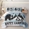 thumbnail image 2 of Catabedysis Rustic Camping Bed Spread Queen,Bear Silhouette Print Queen Coverlet Set For Boys,Multicolor,3-Piece, 2 of 6