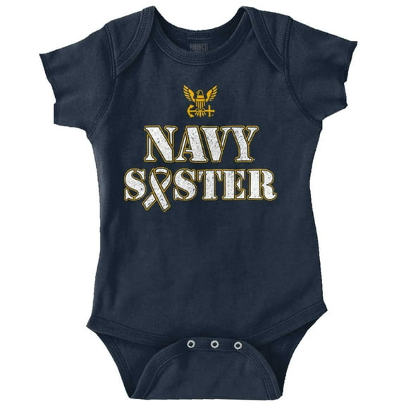 US Navy Sister Military Logo Ribbon Bodysuit Jumper Girls Infant Baby Brisco Brands 12M