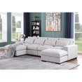 thumbnail image 2 of Devion Furniture Reversible Modular Sectional Fabric Sofa & Chaise With Two Ottoman-Color:Light Gray, 2 of 4