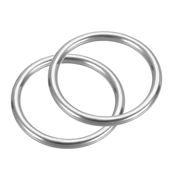 2 Pcs Metal Rings, 1.4 Inch 316 Stainless Steel Rings Marine Grade Multi-Purpose O Rings Welded Round Rings, 4x35mm