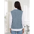 thumbnail image 4 of M.Infisavo Women’s Tweed Blazer Vest Vintage Sleeveless Split Hem Dressy Outerwear Waistcoat For Office, Work, Business, 4 of 6