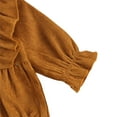 thumbnail image 5 of Qiylii Infant Baby Girl Corduroy Basic Plain Ruffle Long Sleeve Romper Tops Clothes, 5 of 6