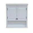 thumbnail image 5 of Dorset Bathroom Wall Cabinet - White Bathroom Cabinet Wall Mount Medicine Organizer with Adjustable Shelves, 2 Doors & Open Shelf - Space Saver Above Toilet Storage Cabinet by Alaterre Furniture, 5 of 10