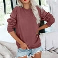 thumbnail image 5 of HOMBOM Casual Sweatshirt for Women with Pocket Crew Neck Pullover Lightweight Rose Gold Long Sleeve Womens Tops, 5 of 5