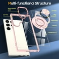 thumbnail image 7 of Allytech Crystal Clear Case for Samsung Galaxy S23 Ultra with 360° Rotatable Ring Holder Kickstand, [Compatible with MagSafe] Soft Bumper + Hard PC Hybrid Protective [Non-Yellowing] Case, Pink, 7 of 7